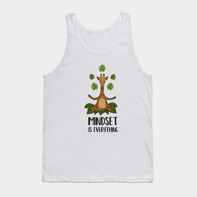 Giraffe Yoga, Mindset Motivational Quote Tank Top by dukito